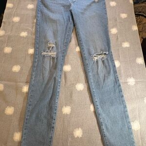 Levi's 721 skinny Light Blue Distressed Skinny Jeans